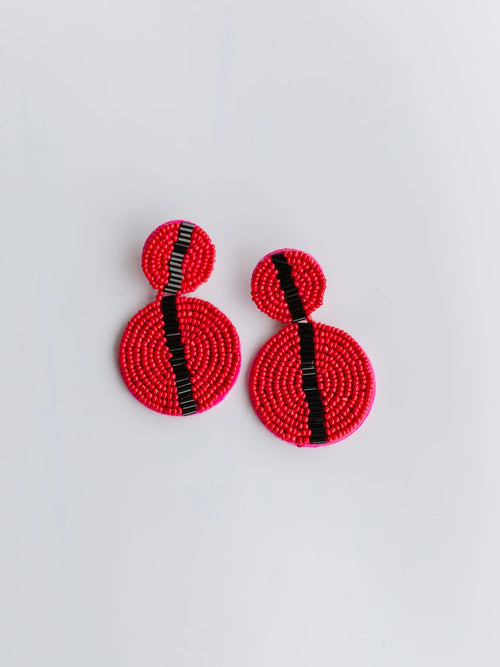 MM Colleen Earrings-Red&Black