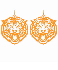 Game-Day Tiger Filigree Earrings in Color