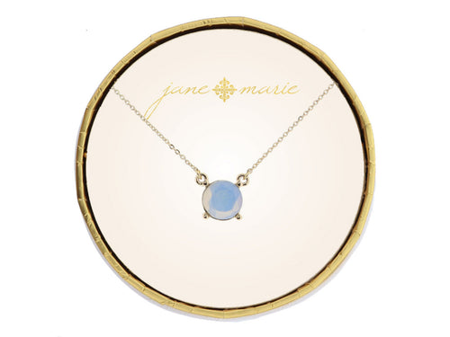 JM Circle Moonstone Crystal Necklace