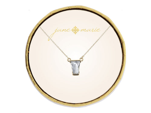 JM Cool Grey Trapezoid Necklace