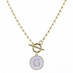 White Initial Necklaces